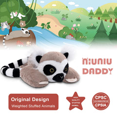 Niuniu Daddy weighted lemur serves as a decorative, cozy room accent.