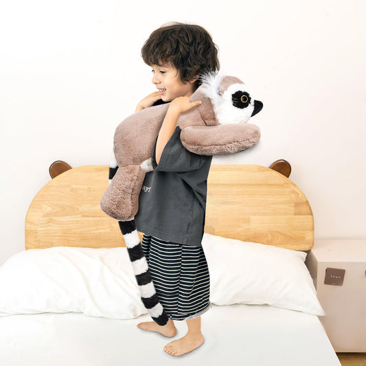 Niuniu Daddy weighted lemur belly detail enhances realistic hugging back feel.