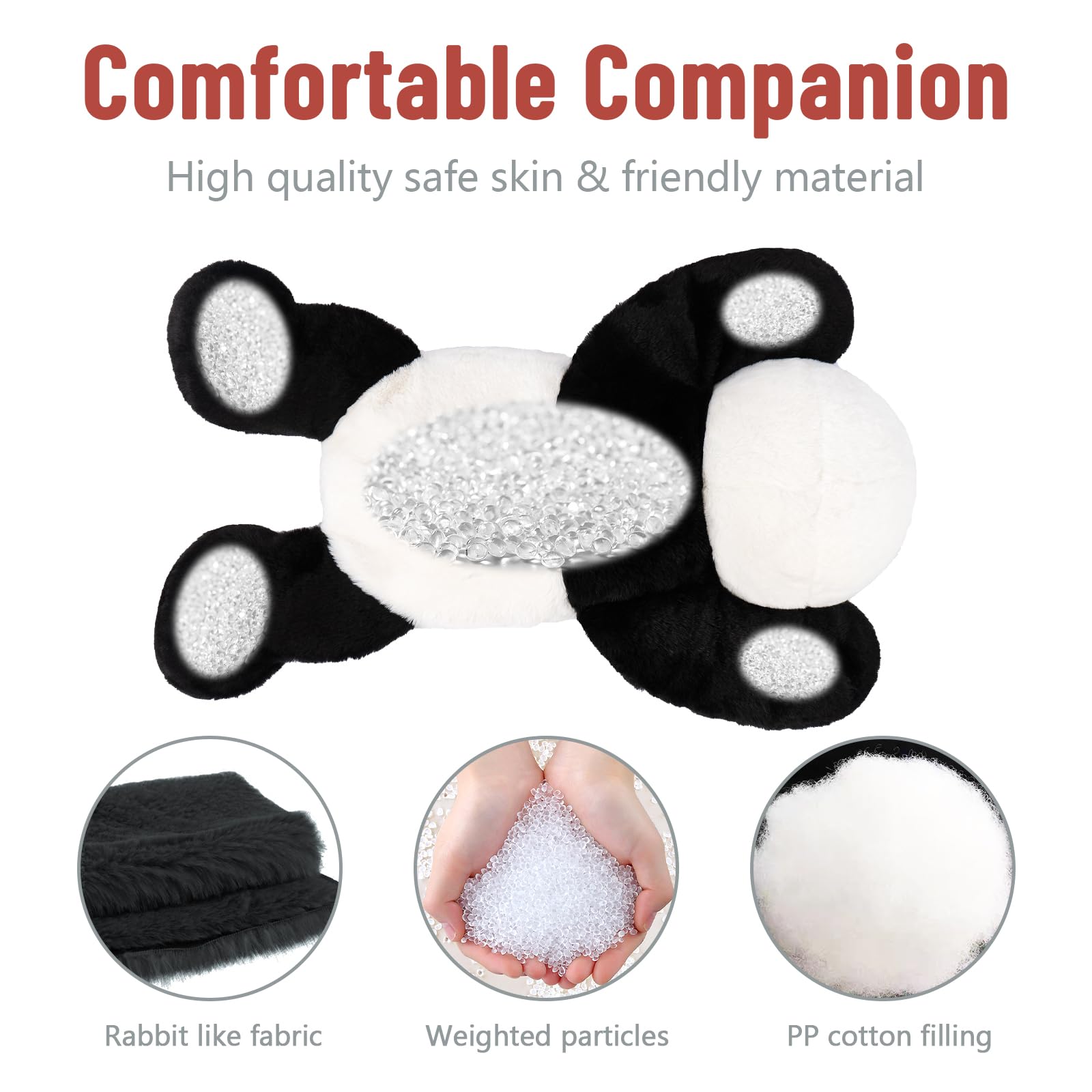 Niuniu Daddy Panda Weighted Plush close-up fur shows soft texture.