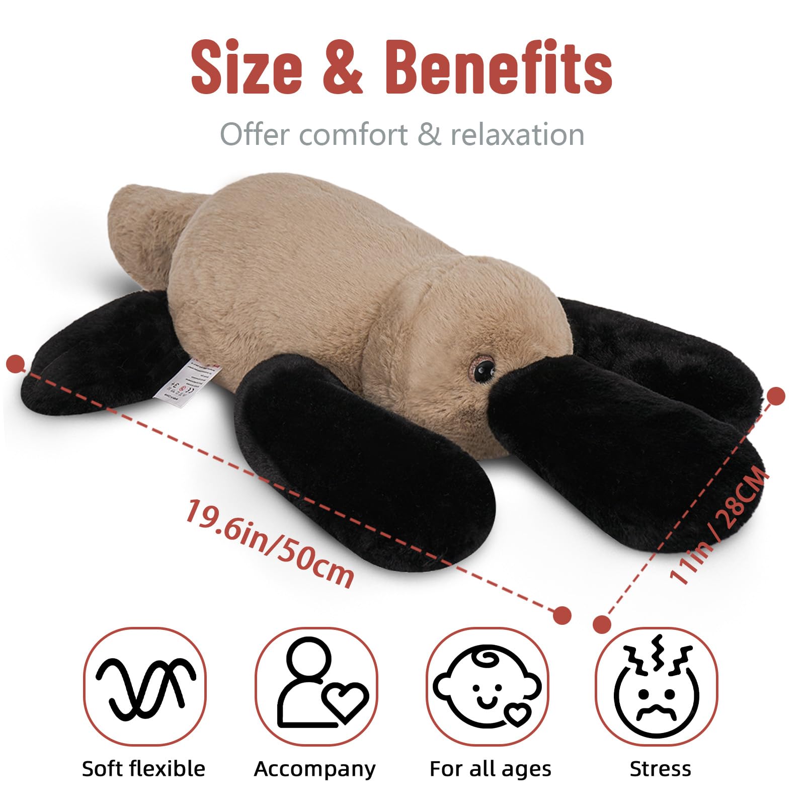 Niuniu Daddy weighted platypus in cozy home decor setting.