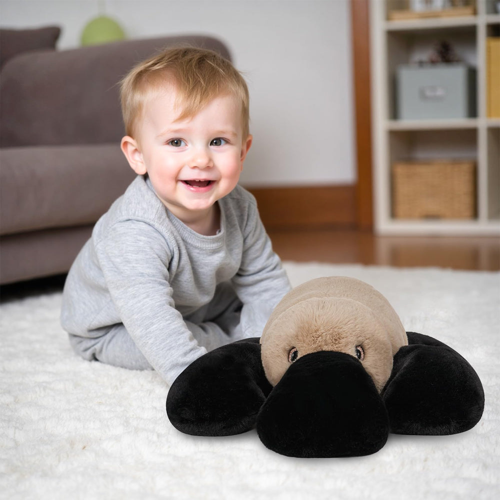 Niuniu Daddy plush platypus offers ultra-soft fur for hugs.
