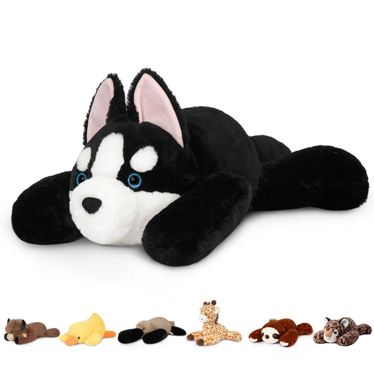 Niuniu Daddy weighted husky plush belly close-up for a comforting hug