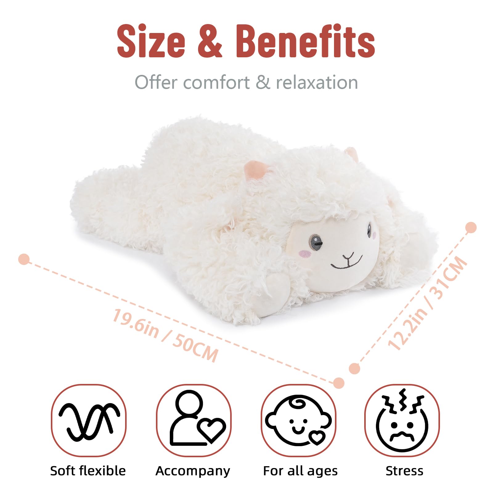 Niuniu Daddy weighted sheep plush on a couch demonstrates versatile home comfort