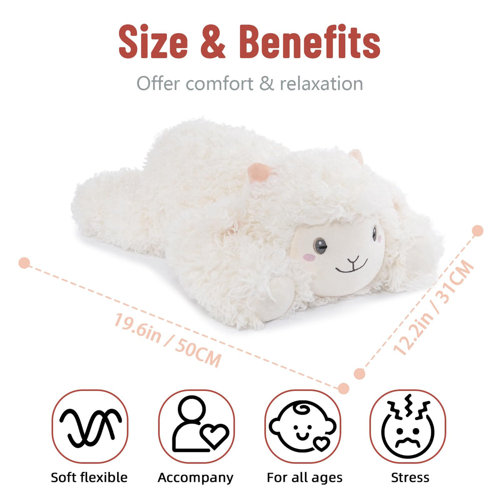 Niuniu Daddy weighted sheep plush on a couch demonstrates versatile home comfort