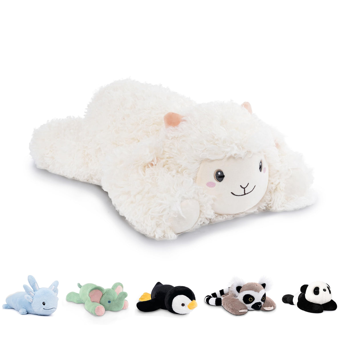 Niuniu Daddy weighted sheep plush belly close-up highlights hug-friendly weight