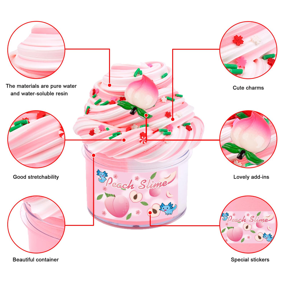 Niuruilsi Pink Peach Butter Slime swirl for silky, non-sticky play