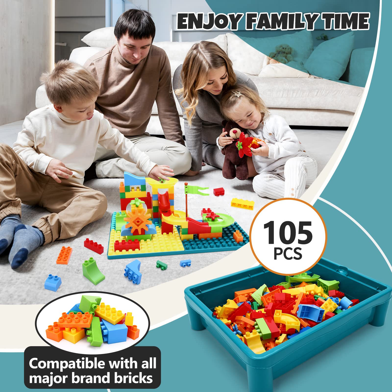 NIWOTA marble run blocks inspire collaborative race-track play.
