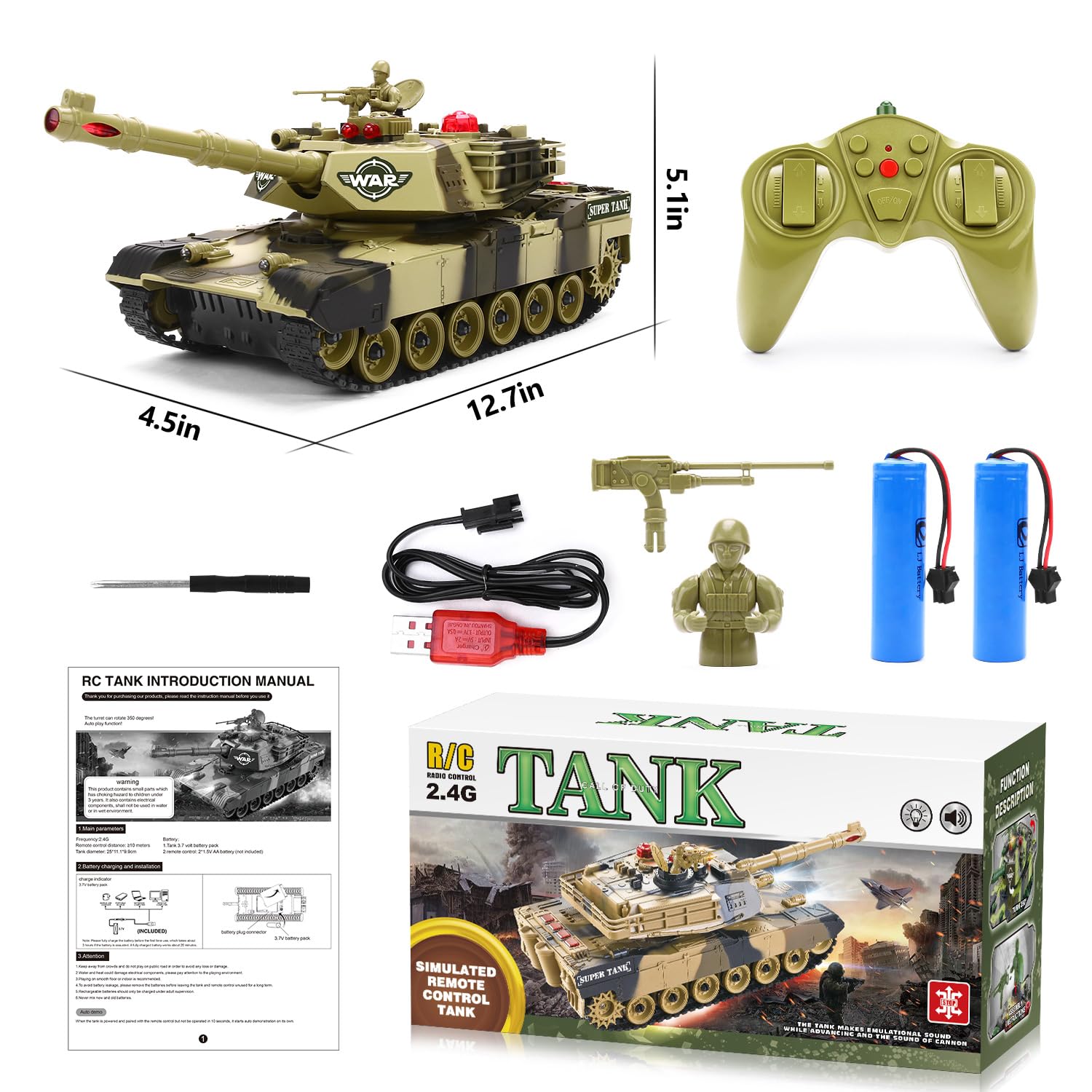 NIWOTA RC tank with toy soldiers set sparks imaginative battles