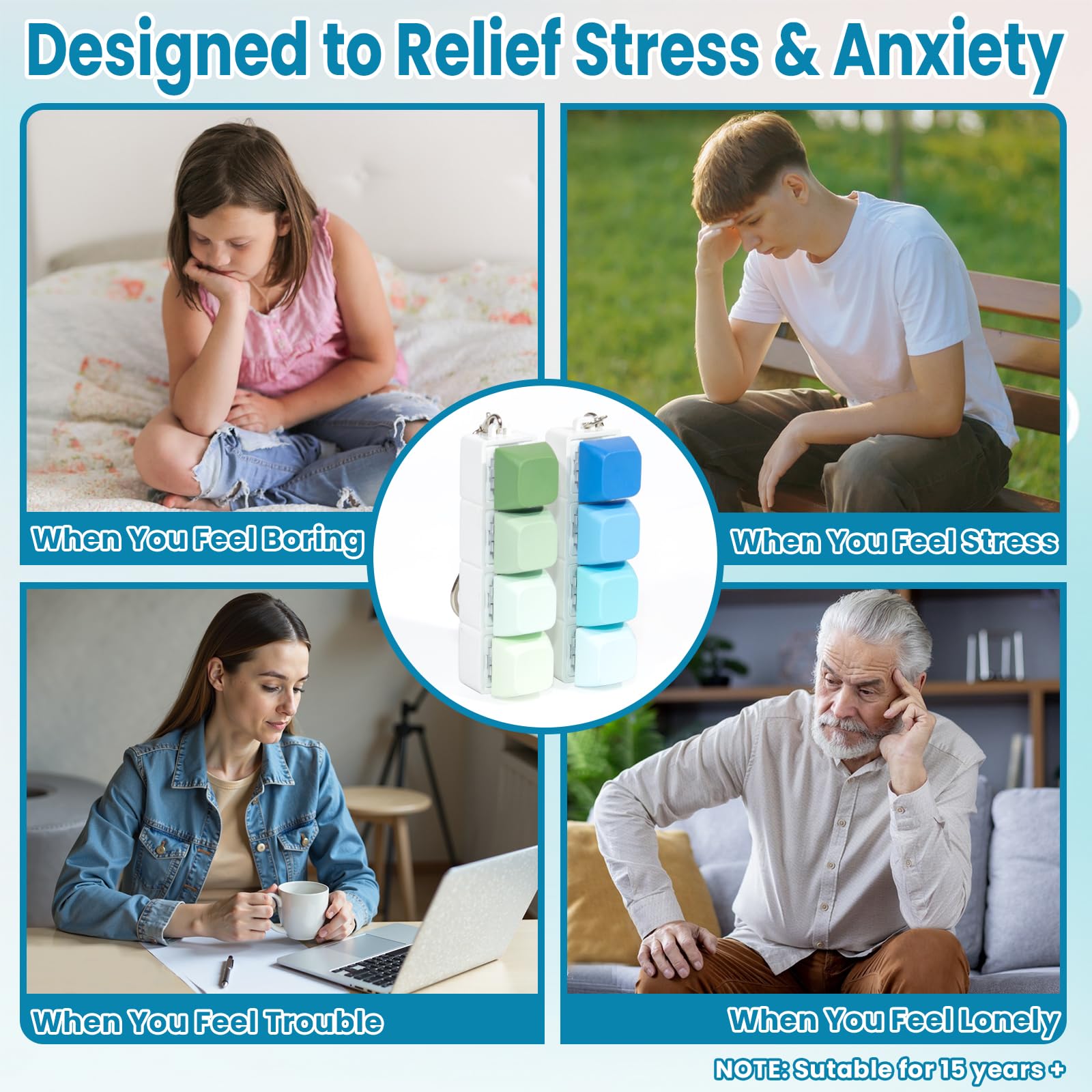 NiXianLinGo green keyboard fidget promotes calm concentration.
