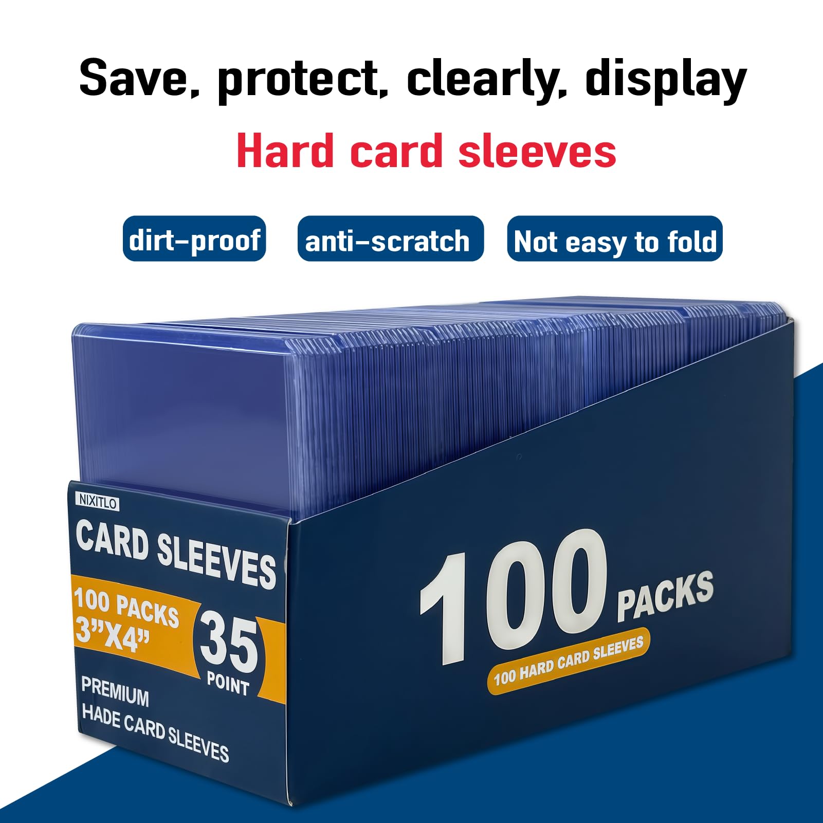 Nixitlo 200 hard card sleeve shields football cards from dust and warping