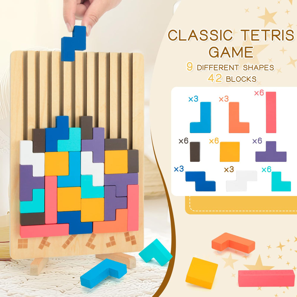 Niyopdg colorful wooden blocks with smooth edges for safe tactile exploration.