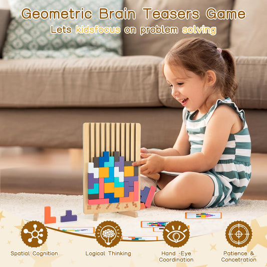 Niyopdg brain blocks arranged in a configuration to challenge problem solving.
