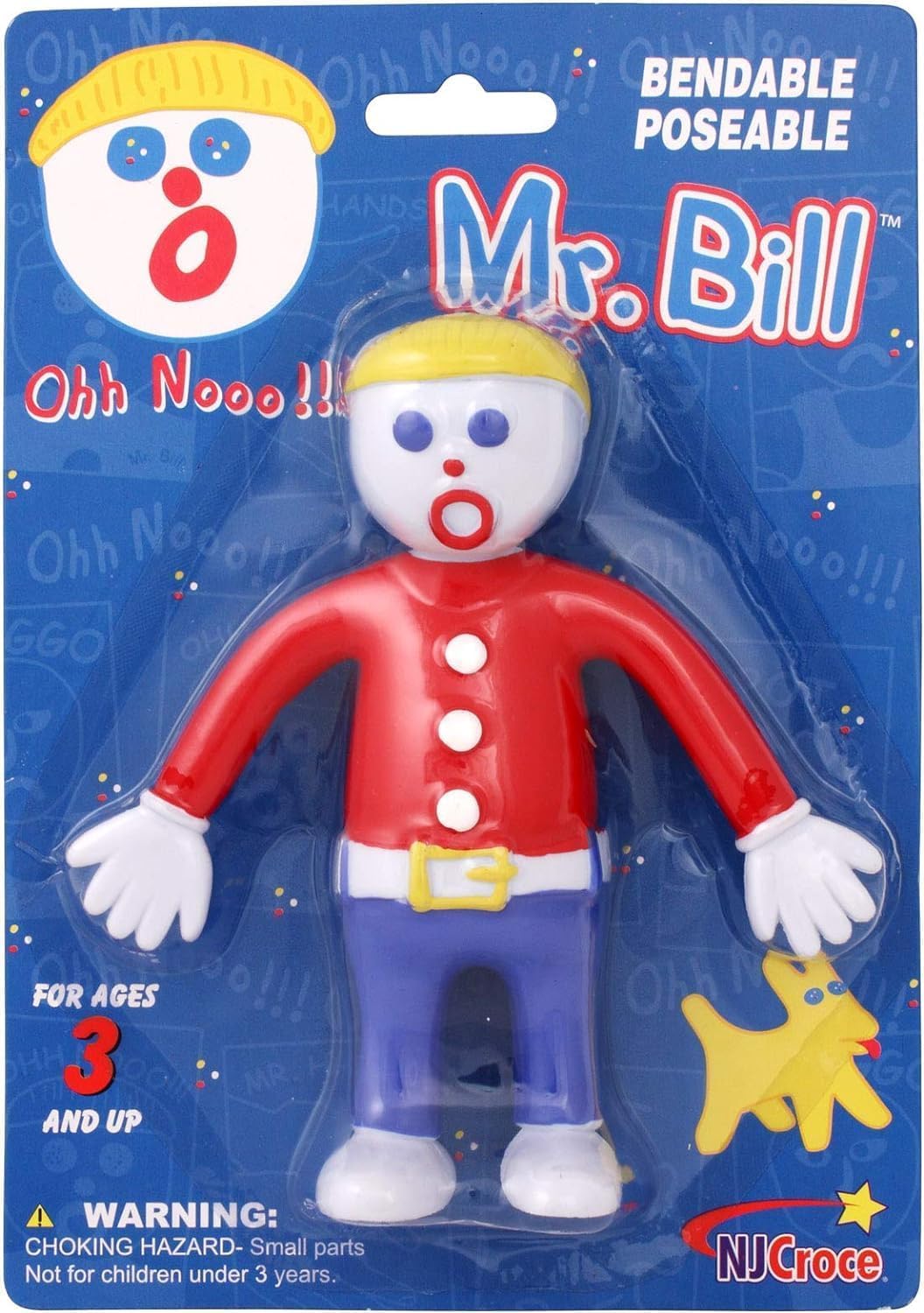 NJ Croce Mr. Bill bendable figure action pose shows flexible limbs for storytelling.