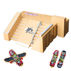 NJYW 8-in-1 fingerboard skate park kit with multiple ramps for creative play.