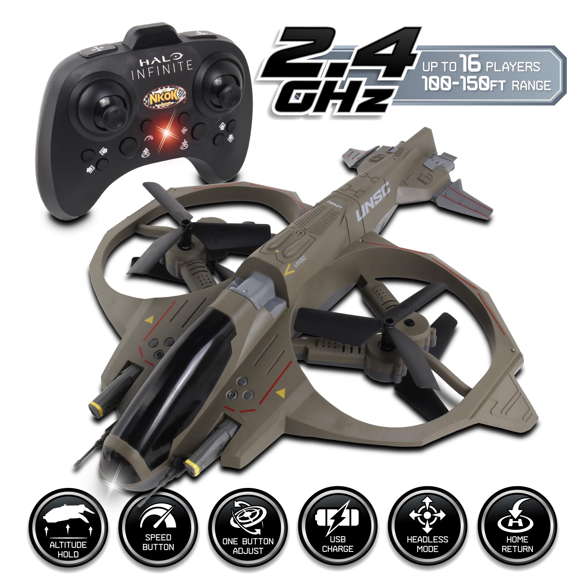 NKOK Halo Infinite AV-49 Wasp hovering mode highlights altitude hold for stable practice