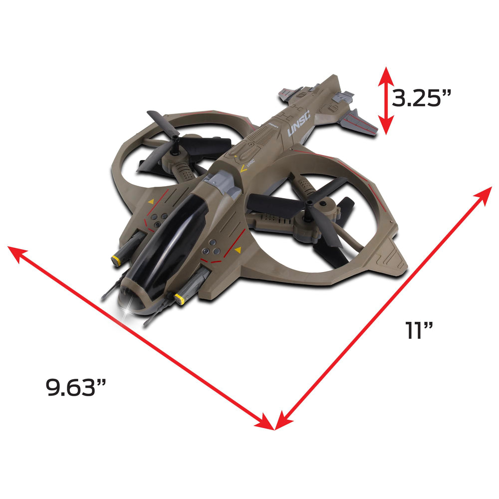 NKOK Halo Infinite AV-49 Wasp RC flight image emphasizes 2.4GHz responsiveness indoors and outdoors