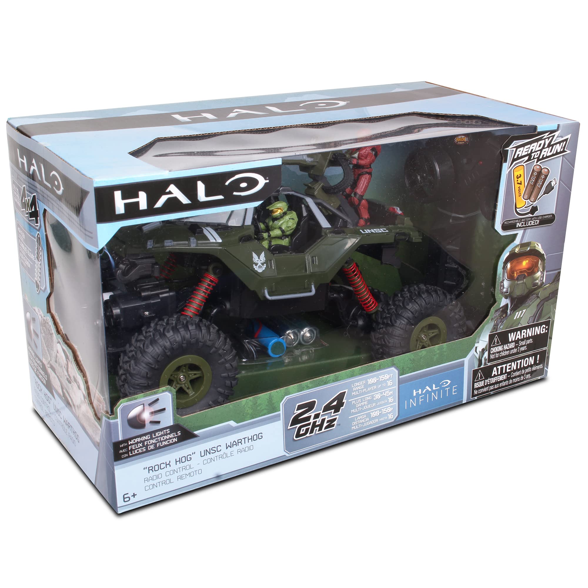 NKOK Halo Rock Hog front view highlighting authentic Halo design for collectors.