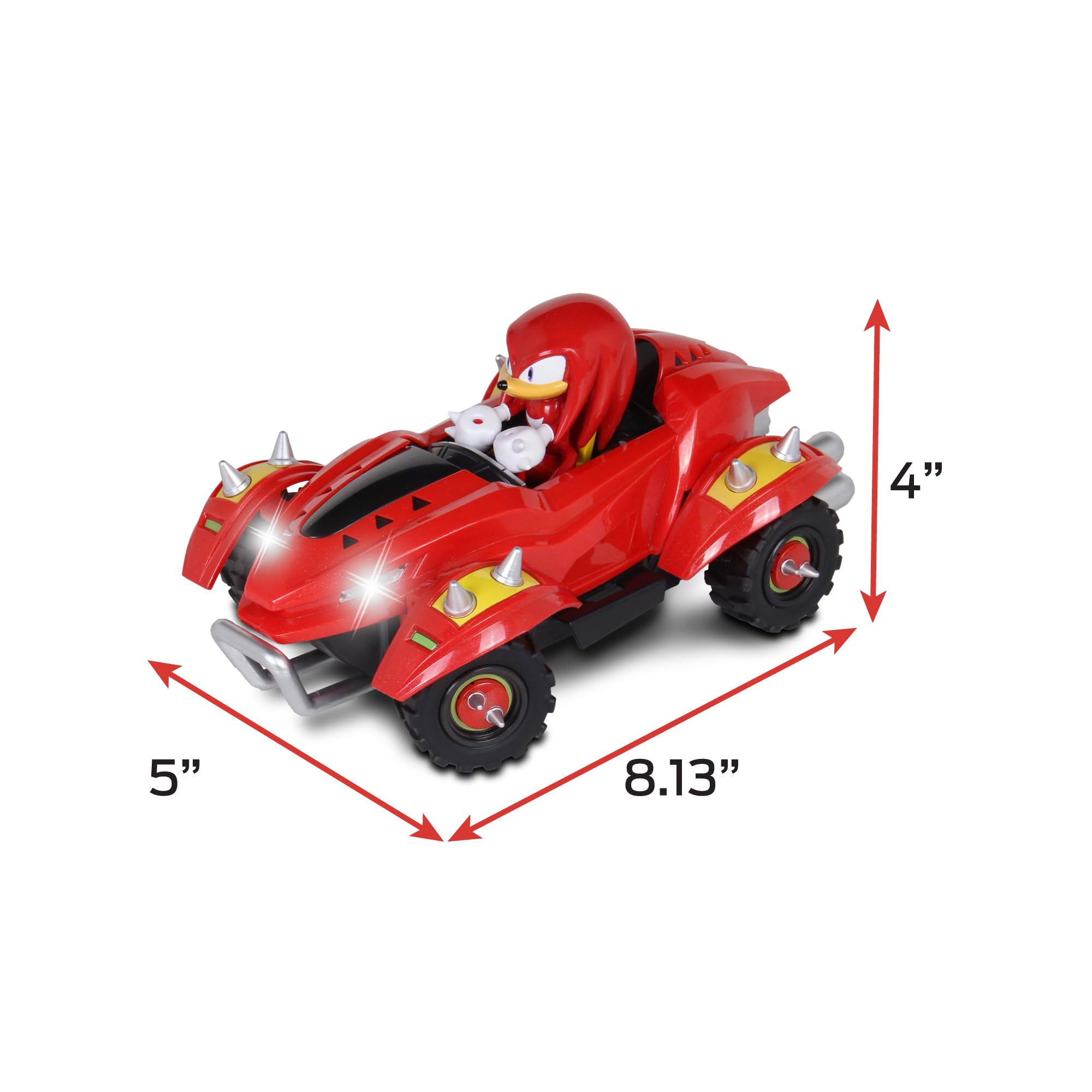 NKOK Knuckles RC car detailed figure reflecting game-inspired aesthetics.