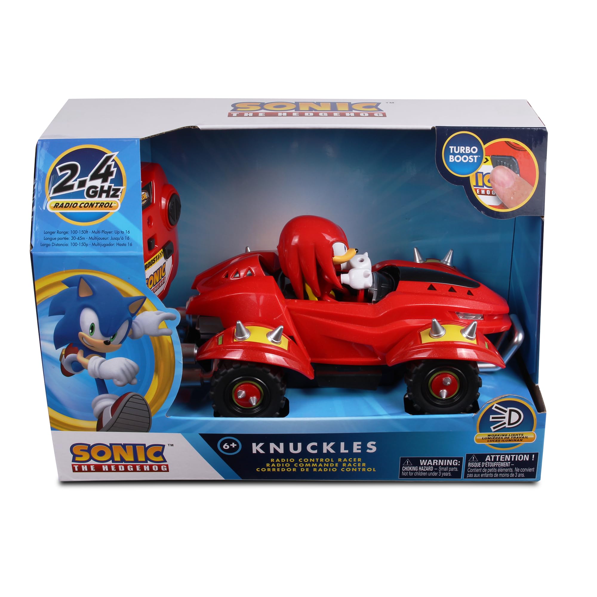 NKOK Knuckles RC car with LED headlights for night driving appeal.