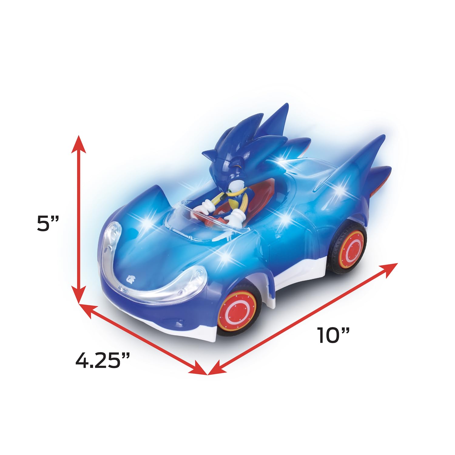 NKOK licensed Sega Sonic RC car adds authentic branding and display appeal.