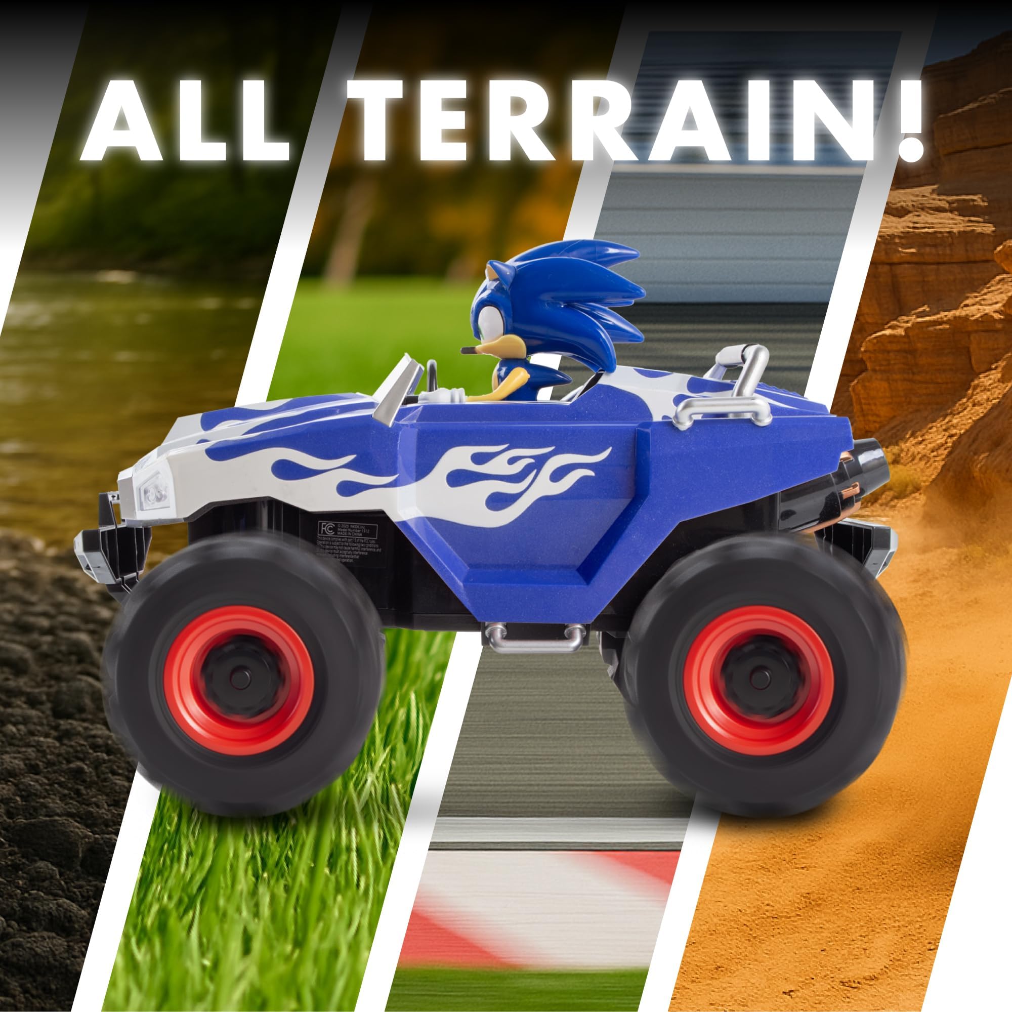 NKOK Sonic CrossWorlds Monster Truck off-road tires grip uneven terrain.
