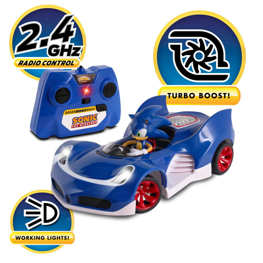NKOK RC Sonic SSAS R2 blue car lights on for night racing