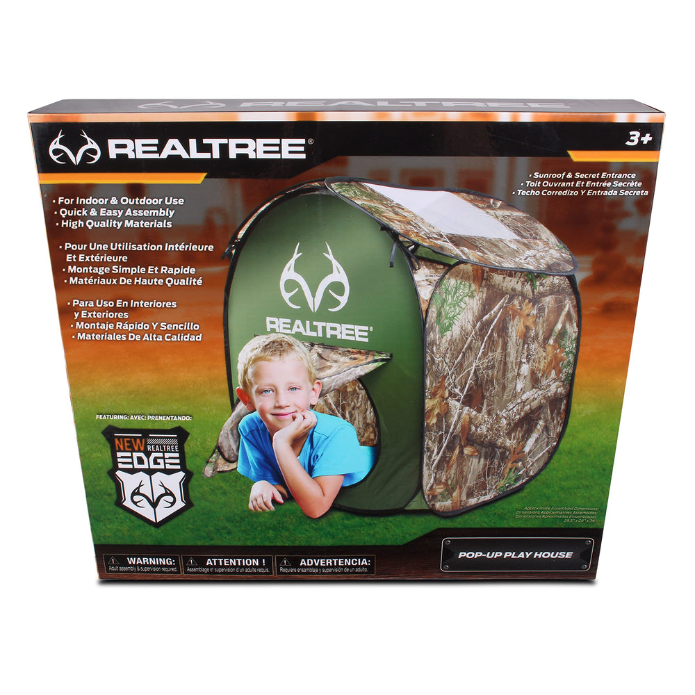 NKOK Realtree Pop Up Play House fabric close-up shows fade-resistant Oxford material