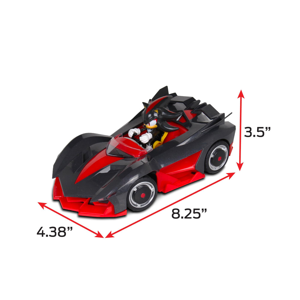 NKOK Shadow The Hedgehog RC car LED headlights enhance night play.