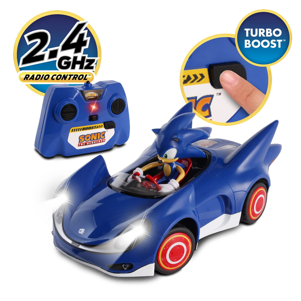 NKOK Sonic All-Stars RC car side view emphasizes sleek styling for pretend racing