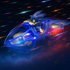 NKOK Sonic HoverBike side view highlights aerodynamic design and stability.