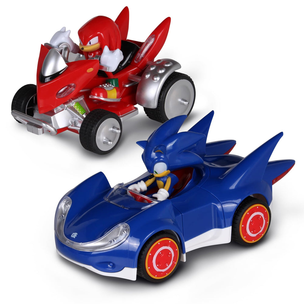 NKOK Sonic and Knuckles 2-pack pull-back racers with detailed figures.