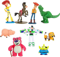 NLIEOPDA 9-pack anime figurines featuring Woody and Buzz Lightyear for collection and display