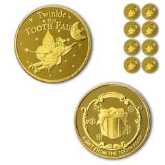 NLR FUN Tooth Fairy Coins 8-piece golden set for treasured tooth memories
