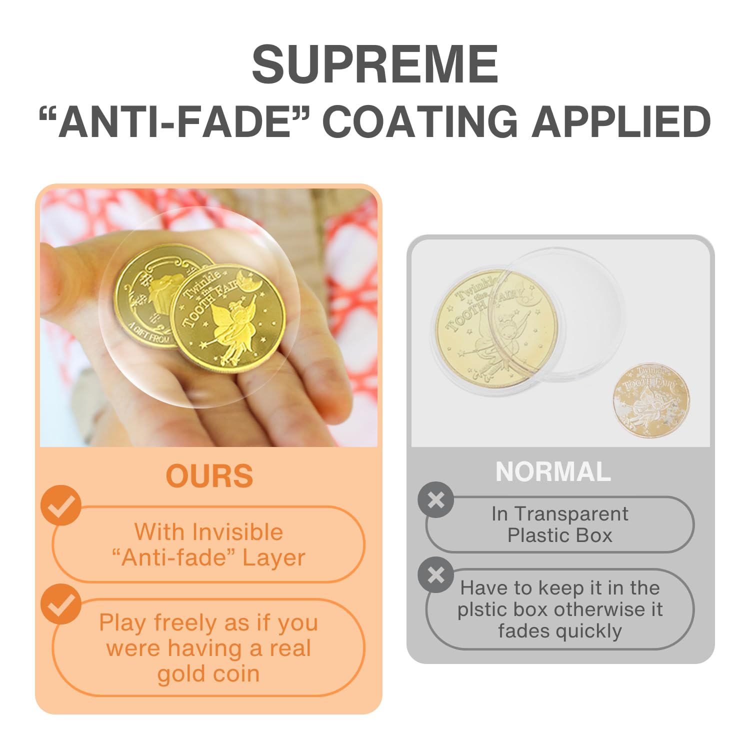 NLR FUN Tooth Fairy Coins 3.3 mm thickness for durable use