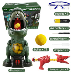 NMM movable dinosaur shooting toy with air pump guns for precise aim practice.