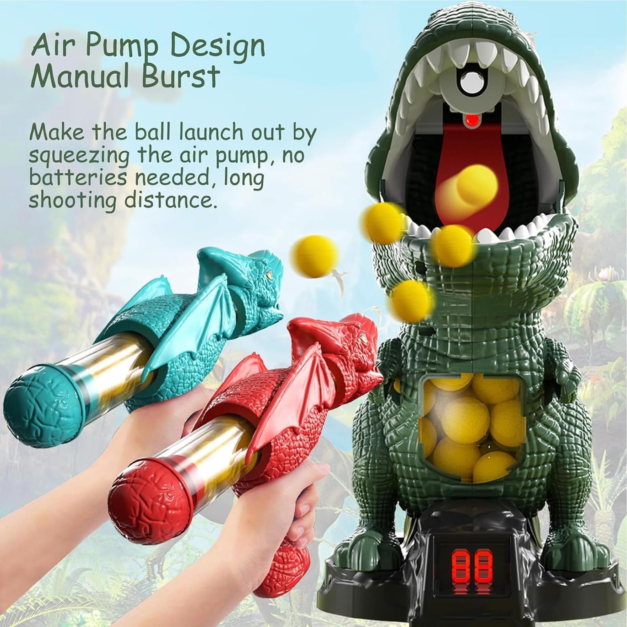 NMM movable dinosaur shooting toy protective goggles protect eyes during play.