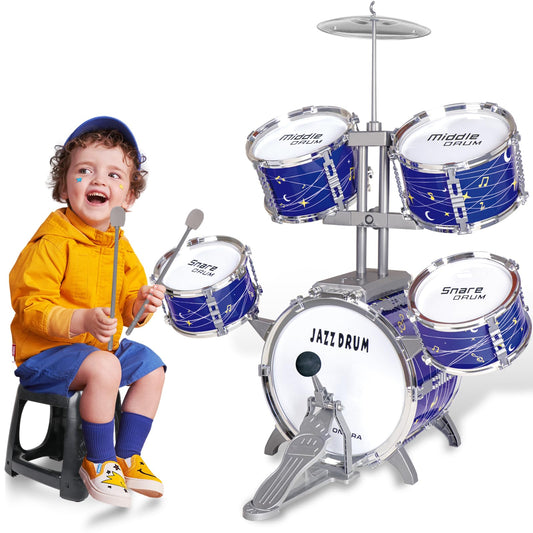 Noaideoi Kids Drum Set bass drum with pedal for beginner rhythm