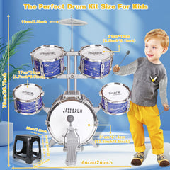 Noaideoi Kids Drum Set stable stool for comfortable seating