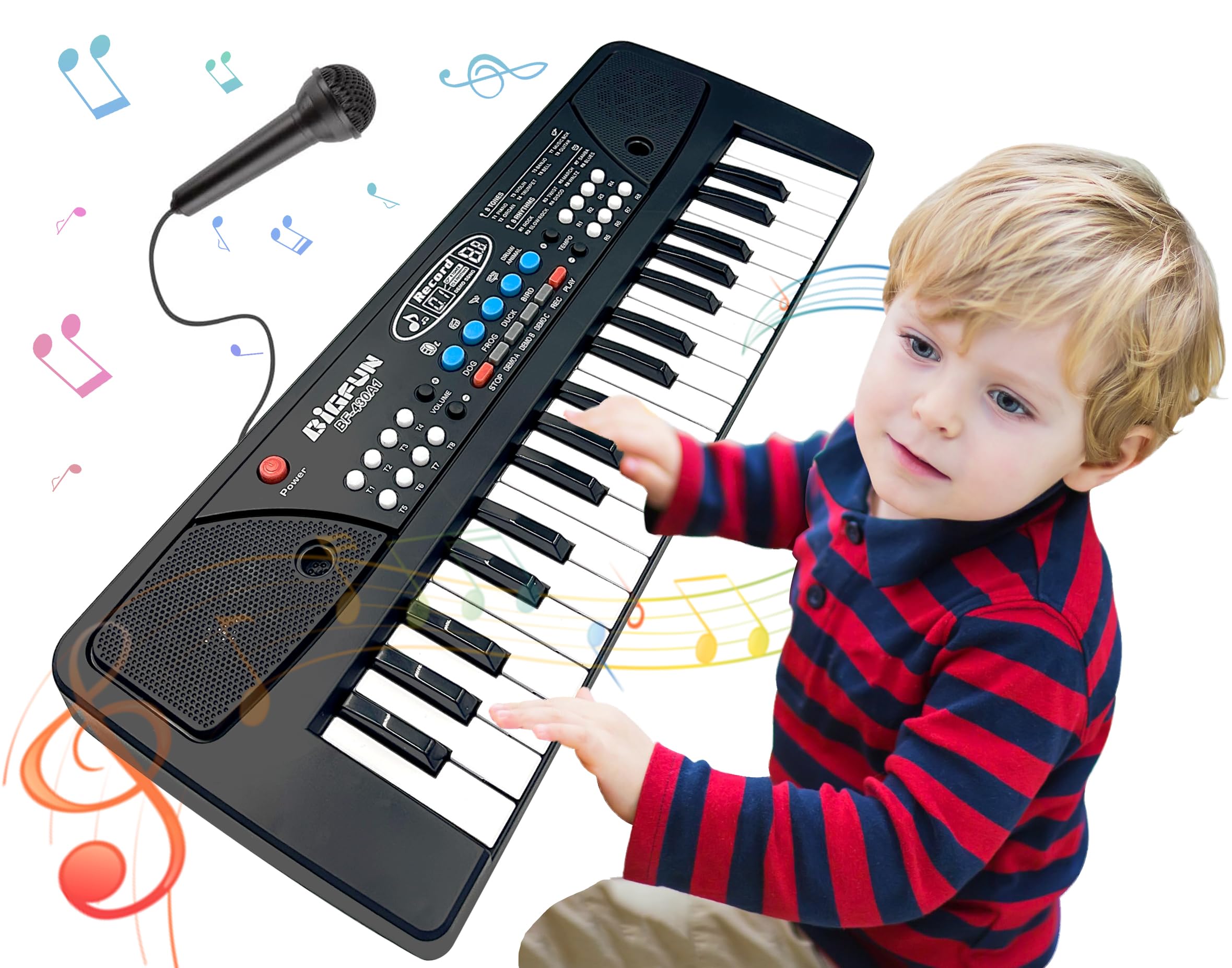 Noaideoi 37-key kids piano keyboard close-up for early music exploration.