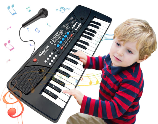 Noaideoi 37-key kids piano keyboard close-up for early music exploration.