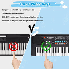 Noaideoi 37-key piano with adjustable tempo and volume settings.