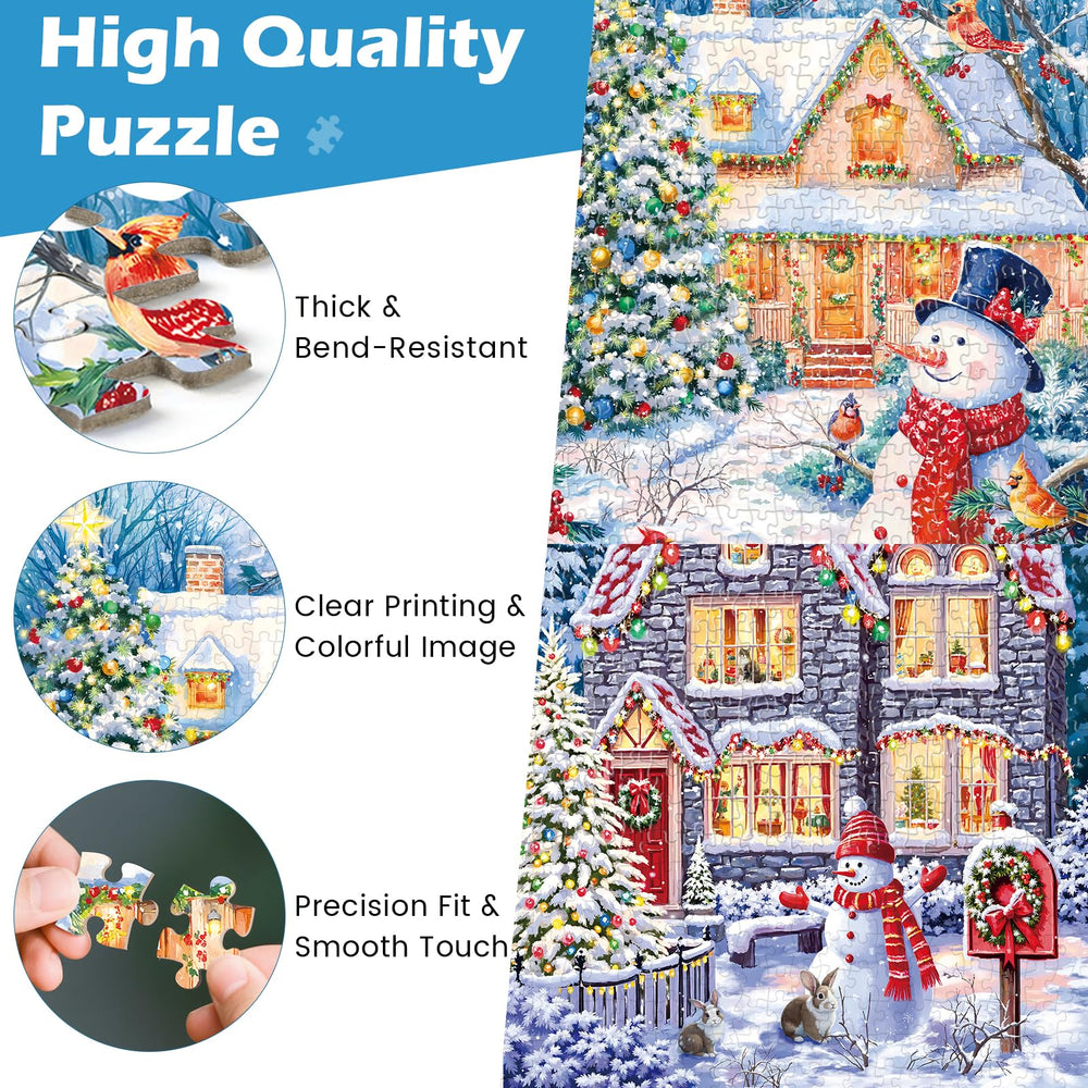 Noceba cozy house and Christmas tree ideal for family puzzle night.