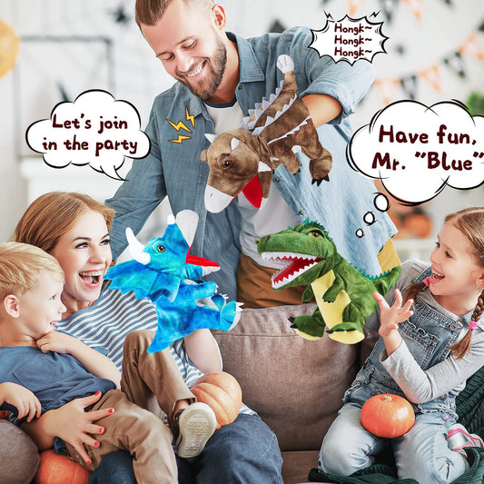 Noetoy Triceratops hand puppet ideal for role-play and social skill building.