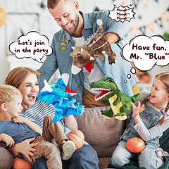 Noetoy Triceratops hand puppet ideal for role-play and social skill building.