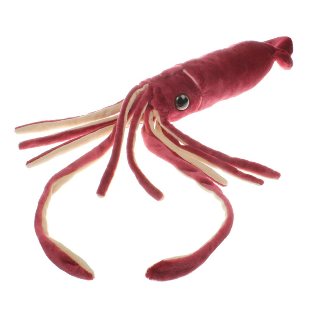 Nohito squid plush resting in bed creates a cozy bedtime scene.