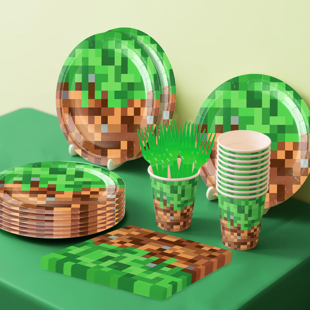 Nolaroth Pixel birthday balloons and banner set create instant festive ambiance.