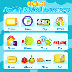 Noltola 20-in-1 Musical Learning House driving car panel encourages exploration.