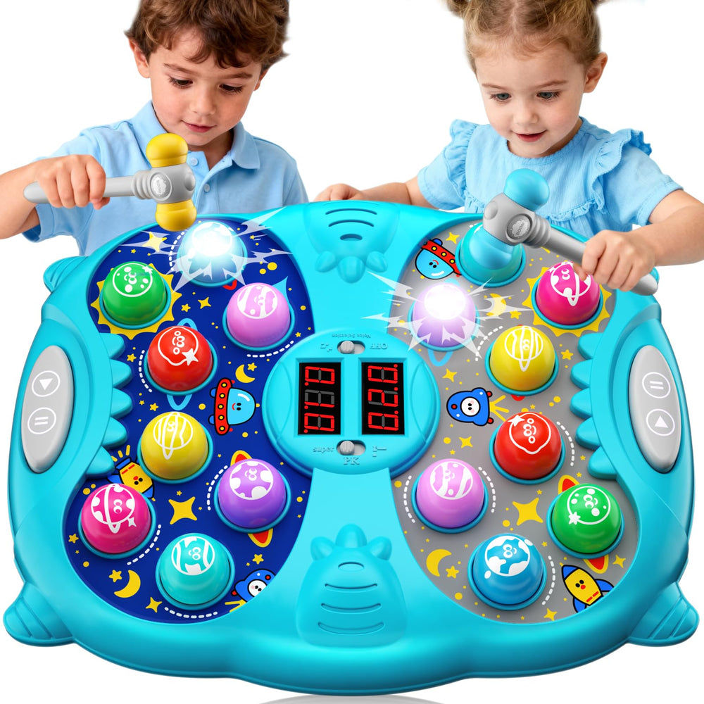 Noltola Whack Mole game blue setup showing compact play area for kids.