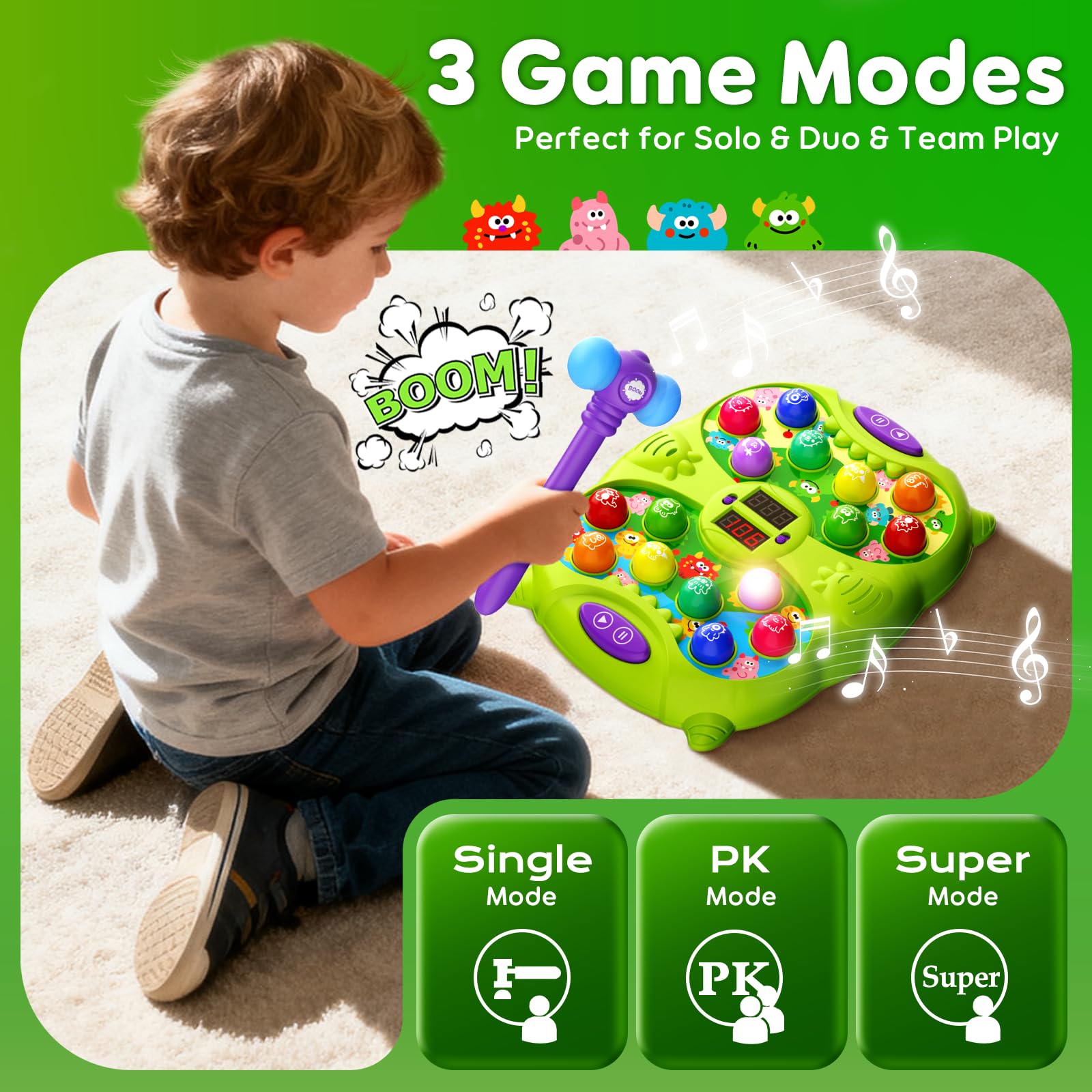 Noltola Whack Mole Game sounds create engaging feedback and motivation.