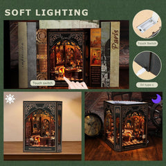 NookMaster 3-in-1 design works as bookend, ambiance light, and decor.